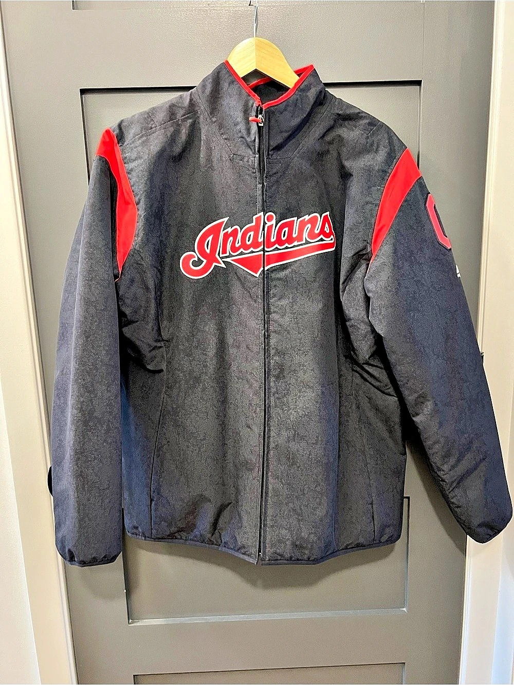 Majestic MLB Authentic Indians Jacket Black & Red Like New